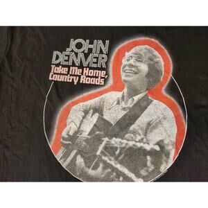 John Denver Take Me Home Country Roads Black 4XL Graphic T-Shirt 100% Cotton